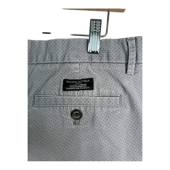 Banana Republic Factory Mason Chino Print Pants Mens Size 34x32 Paris Grey - Picture 3 of 5